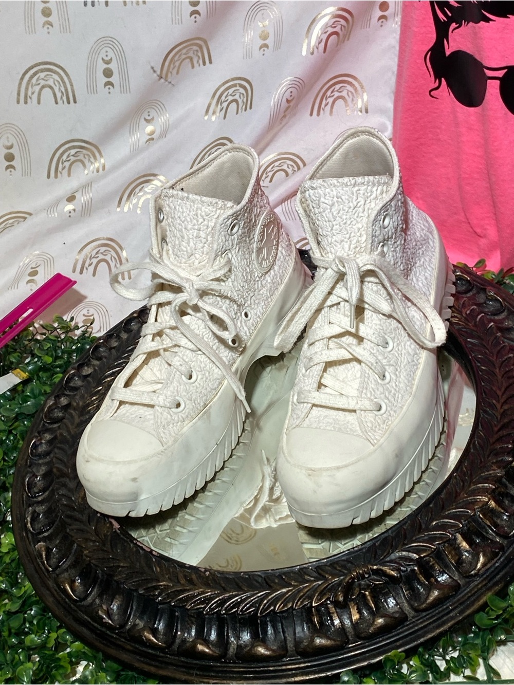 Converse Cream High-Top Canvas Sneakers